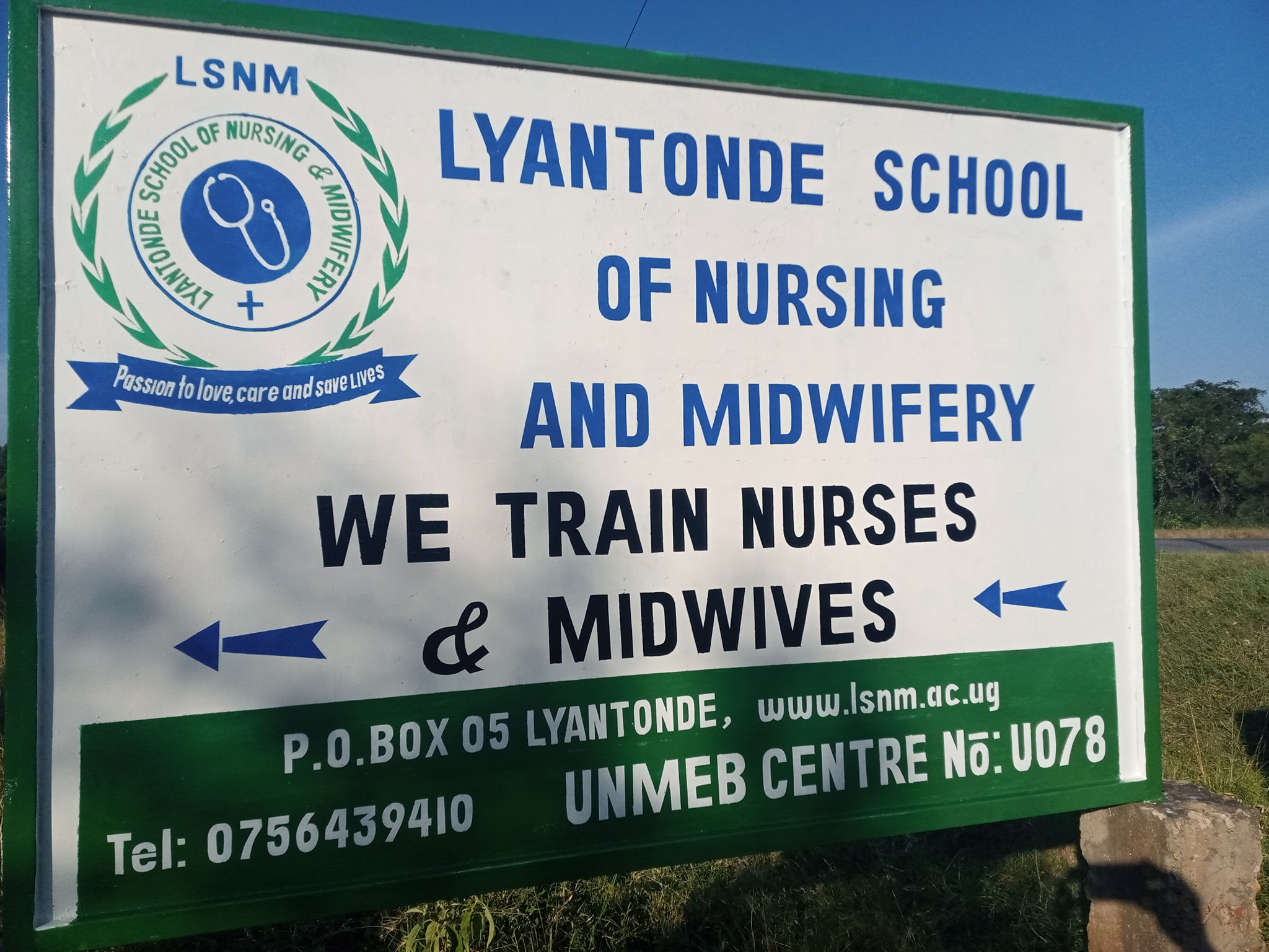 LSNM Sign Post - Lyantonde School Of Nursing